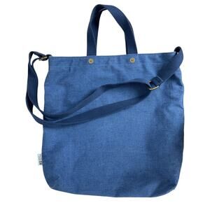 FEED Women's Denim Cotton Lined Top Handle Adjustable Strap Tote Bag